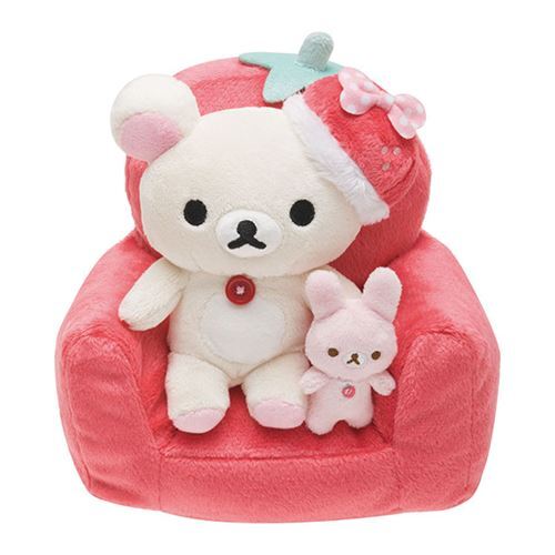 pink Korilakkuma bear plush cellphone holder chair rabbit by SanX