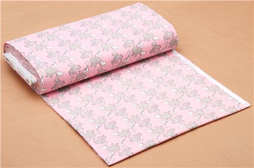 pink Little Safari animal flannel fabric Robert Kaufman 3