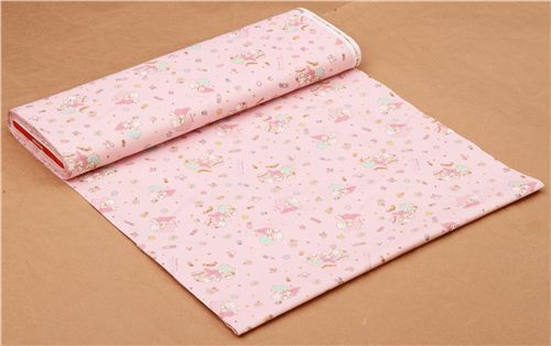 rosa Little Twin Stars My Melody Stern Sanrio Oxford Stoff  4