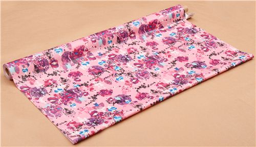 pink Little Twin Stars royalty Sanrio laminate fabric from Japan 3