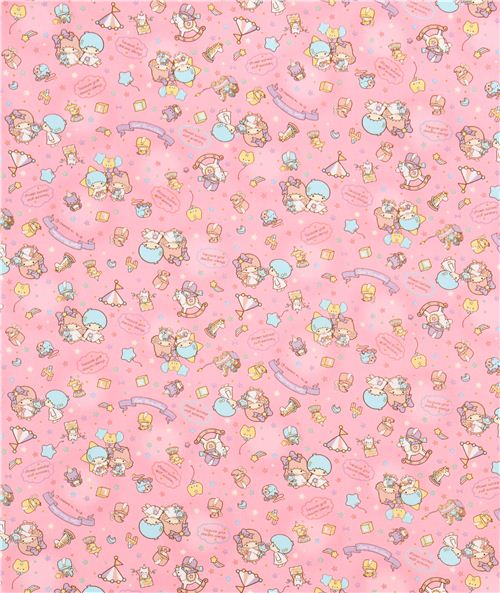 pink Little Twin Stars star balloon toys Sanrio oxford fabric from ...