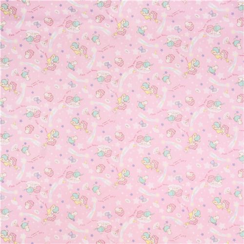 pink Little Twin Stars stars castle in the clouds laminate fabric from Japan 2