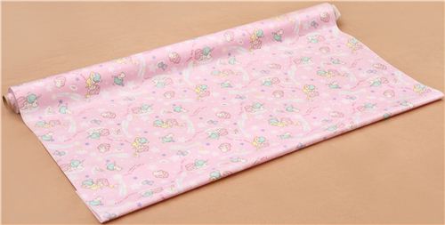 pink Little Twin Stars stars castle in the clouds laminate fabric from Japan 3