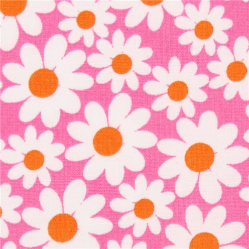 pink Michael Miller fabric Petal Flower daisy 1