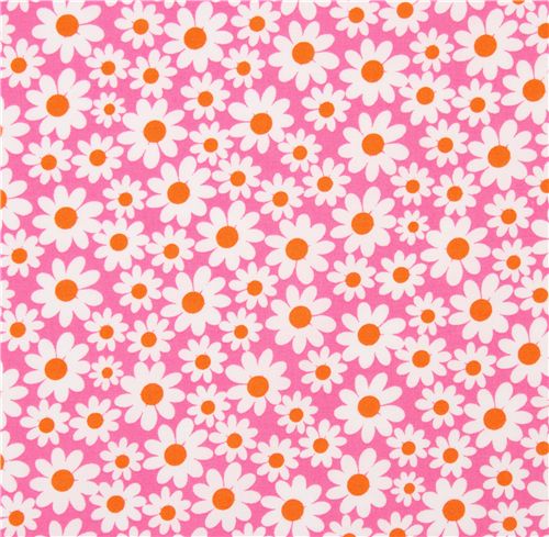 pink Michael Miller fabric Petal Flower daisy 2