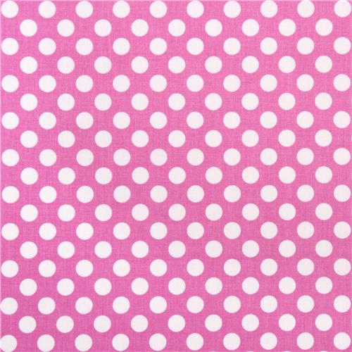 pink Michael Miller fabric Ta Dot with white dots 2