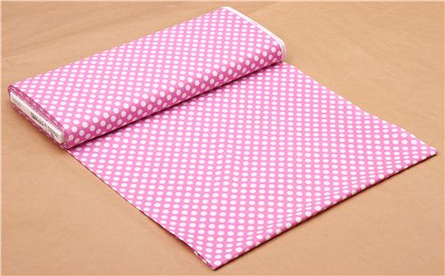 pink Michael Miller fabric Ta Dot with white dots 3