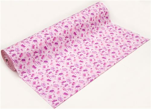 pink Michael Miller fabric crown jewel heart 3