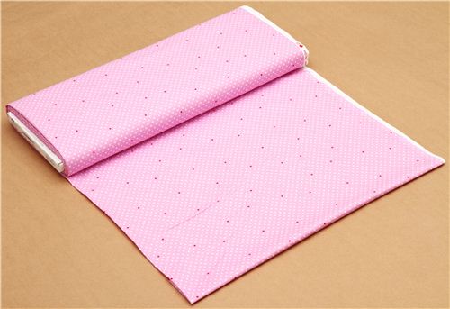 pink Michael Miller fabric small white polka dots 3