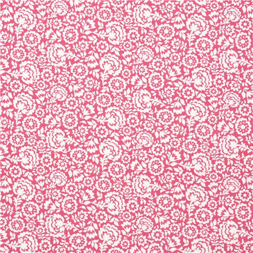 pink Michael Miller fabric with ornaments flowers 2