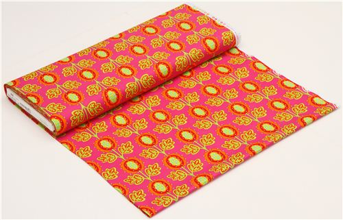 pink Michael Miller flower fabric with peonies 3