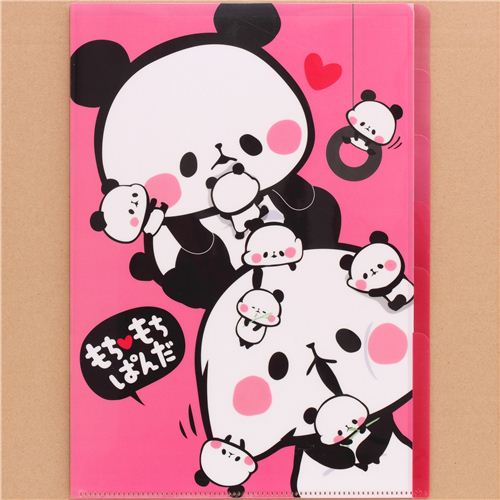 pink Mochi panda 5-pocket A4 plastic file folder - Folder - Stationery ...