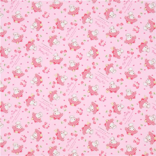 Remnant 30 cm - pink My Melody bunny rabbit cherry fruit laminate ...