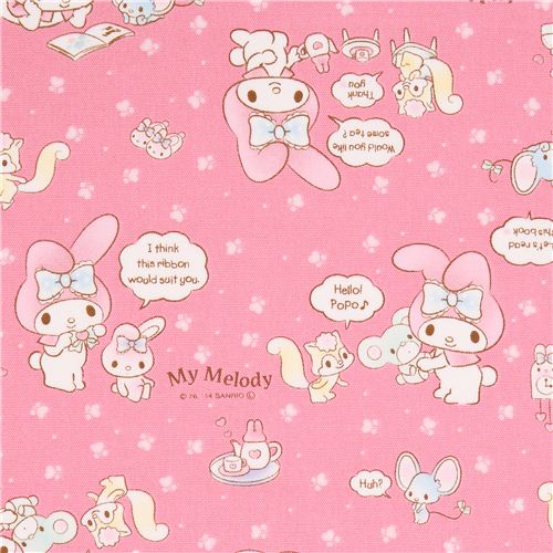 pink My Melody bunny tea plush toy Sanrio oxford fabric from