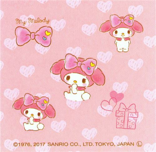 pink My Melody letter set with envelopes with small hearts - modeS4u