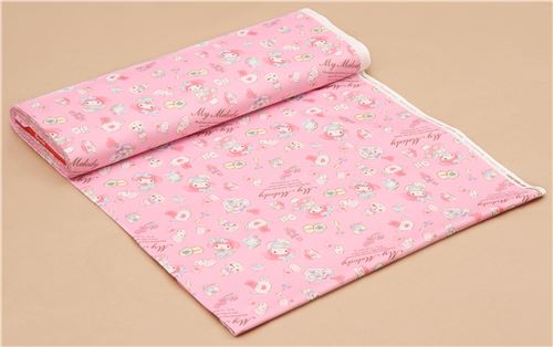 pink My Melody rabbit teapot playing card biscuit oxford fabric 3