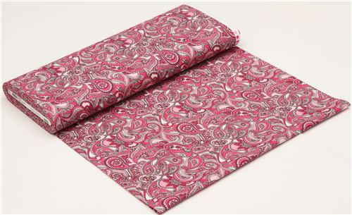 pink Paisley pattern and flower fabric by Robert Kaufman Fabric by ...