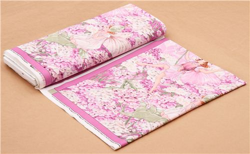 pink Petal Fairies Panel fairy tale fabric Michael Miller 4