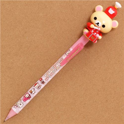 pink Rilakkuma Wonderland mechanical pencil movable figure PensPencils Stationery Kawaii