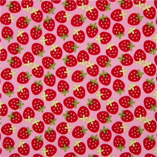 pink Riley Blake strawberry fabric from the USA Fabric by Riley Blake ...