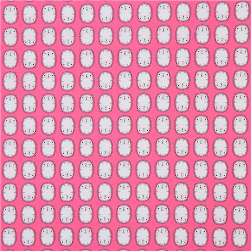 Remnant (34 x 112 cm) - pink Robert Kaufman fabric hedgehog Suzys Minis 2