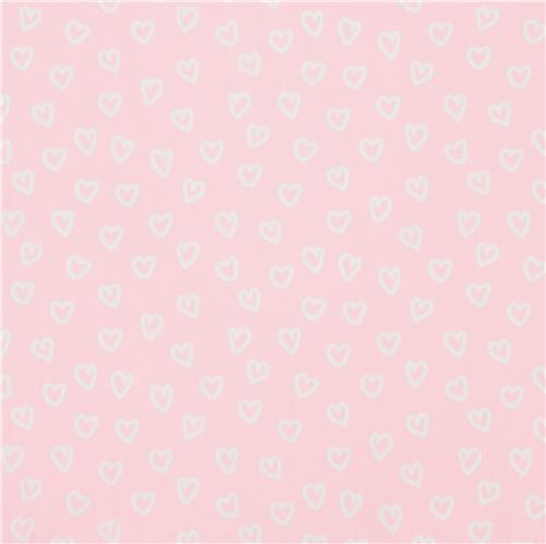 pink Robert Kaufman heart fabric Penned Pals - modeS4u