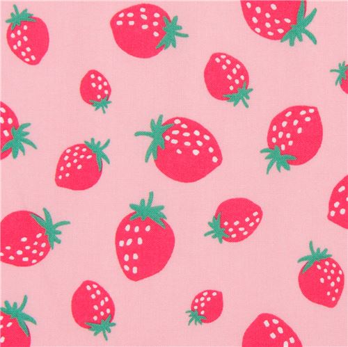 pink Robert Kaufman hot pink strawberry fruit fabric Sevenberry Mini ...