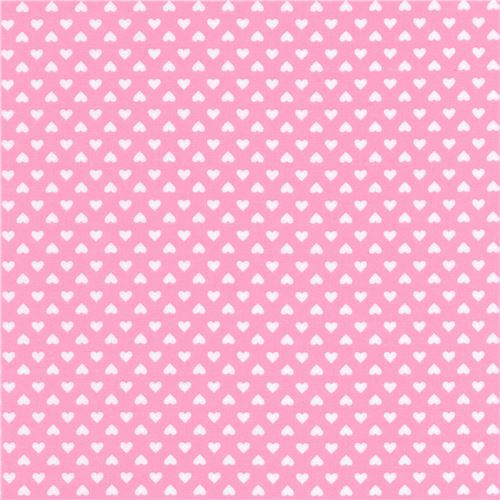 pink Robert Kaufman mini white heart fabric Sevenberry Classiques - modeS4u