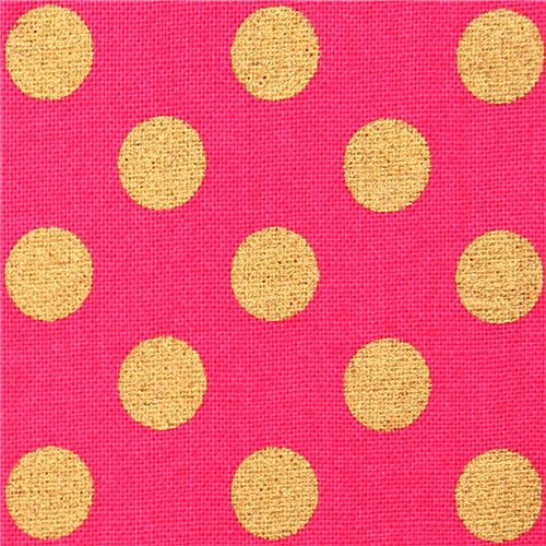 pink Robert Kaufman polka dot fabric Spot On Azalea Dots, Stripes, Checker Fabric Kawaii
