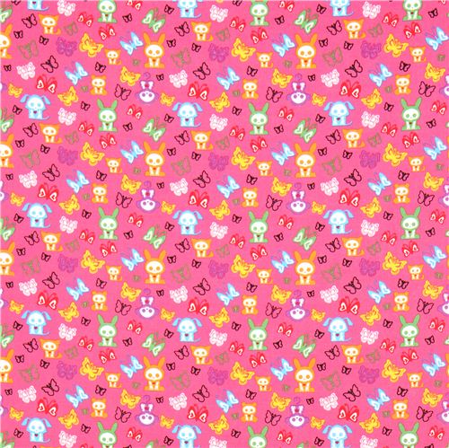 pink Skelanimals animal skeleton fabric butterfly USA 2