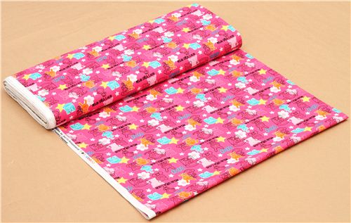 pink Skelanimals animal skeleton fabric star flower USA 3