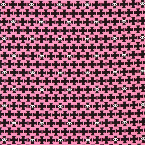 pink Skelanimals cross skull fabric from the USA 2