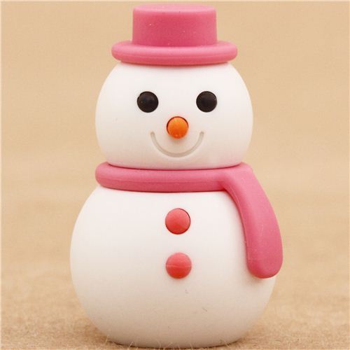 pink Snowman Christmas eraser by Iwako from Japan - cute Erasers ...