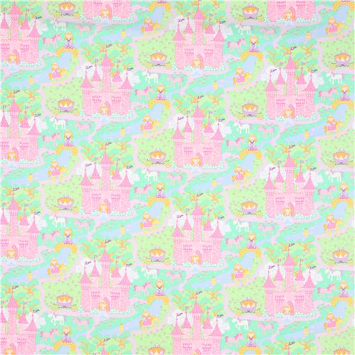 pinker Timeless Treasures Prinzessin M�rchen Schloss Stoff 2