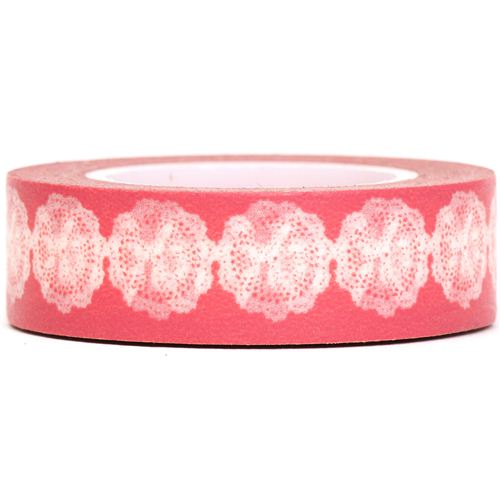 pink Washi Masking Tape deco tape with white flowers Washi Masking