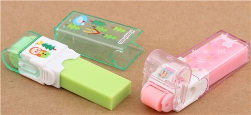 cute pink and green rolling eraser from Japan kawaii - modeS4u Kawaii Shop