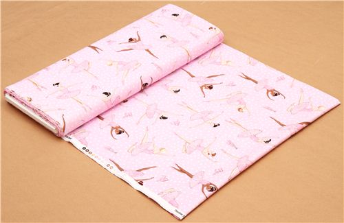 pink ballerina ballet fabric with glitter Timeless Treasures 3