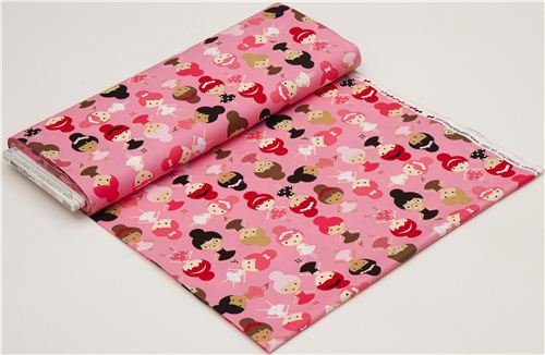 pink ballerina girls fabric par Robert Kaufman USA 3