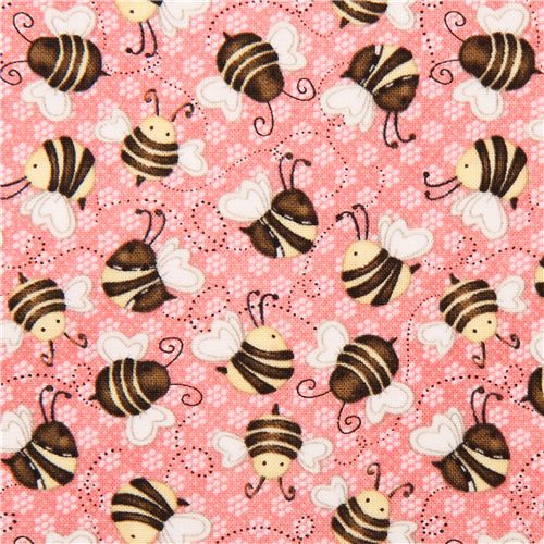 pink bee fabric by Henry Glass from USA 1