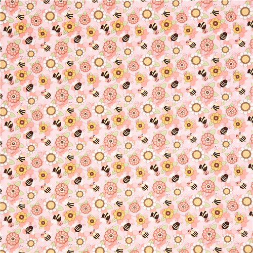 pink bee honeycomb fabric by Henry Glass from USA 2