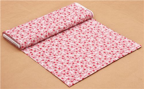 pink beige Hello Kitty rose garden fabric by Kokka  3