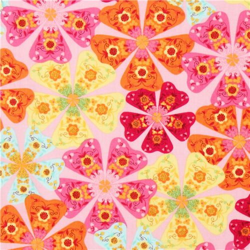 pink blossom floral pattern fabric Timeless Treasures Fabric by ...