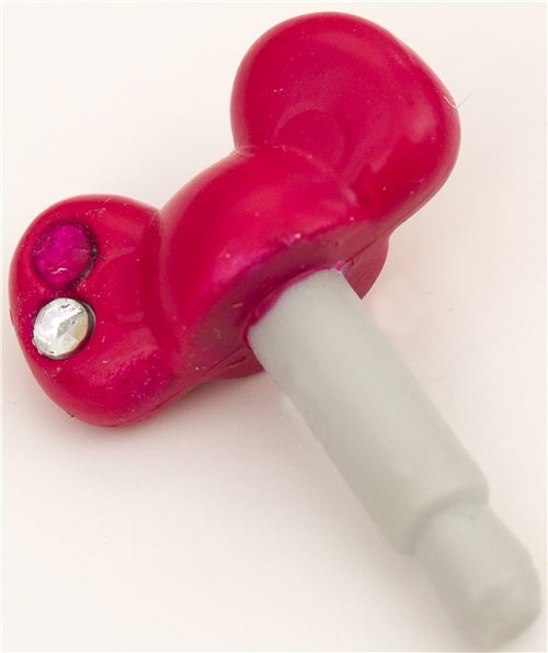 pink bow mobile phone plugy earphone jack accessory modeS4u