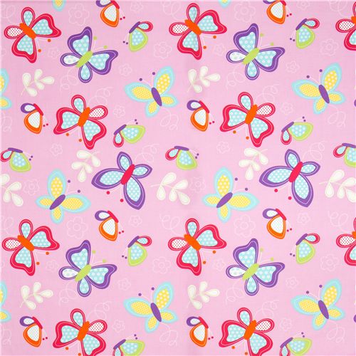 pink butterfly fabric by Michael Miller Animal Fabric Fabric