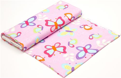 pink butterfly fabric by Michael Miller 3