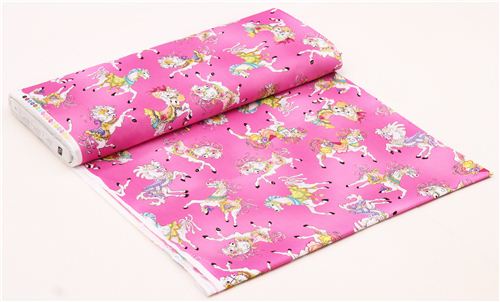 pink carousel horse fabric Carousel by Quilting Treasures 3