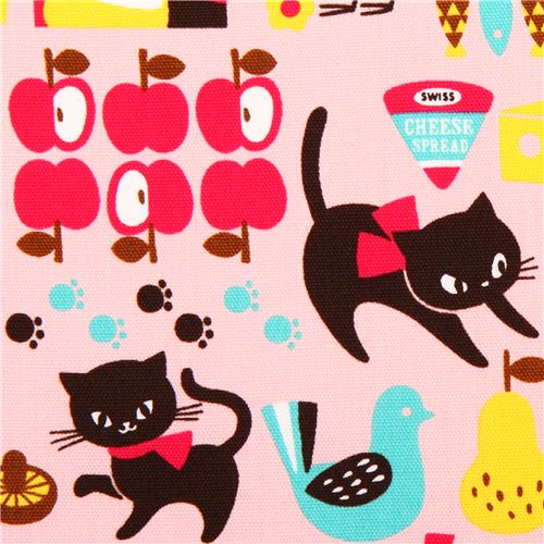 pink cat oxford fabric Cosmo Japan appfle food cow 1