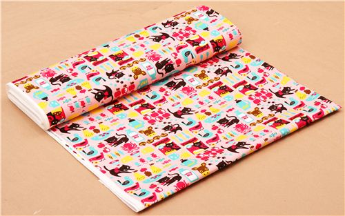 pink cat oxford fabric Cosmo Japan appfle food cow 3