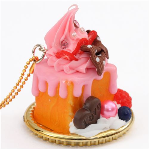 pink cream raspberry brown bow honey toast dessert figure from Japan ...