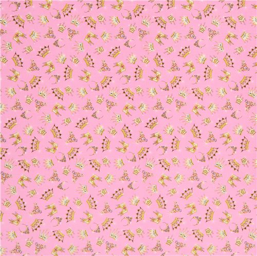 pink crown and tiara fabric by Timeless Treasures 2